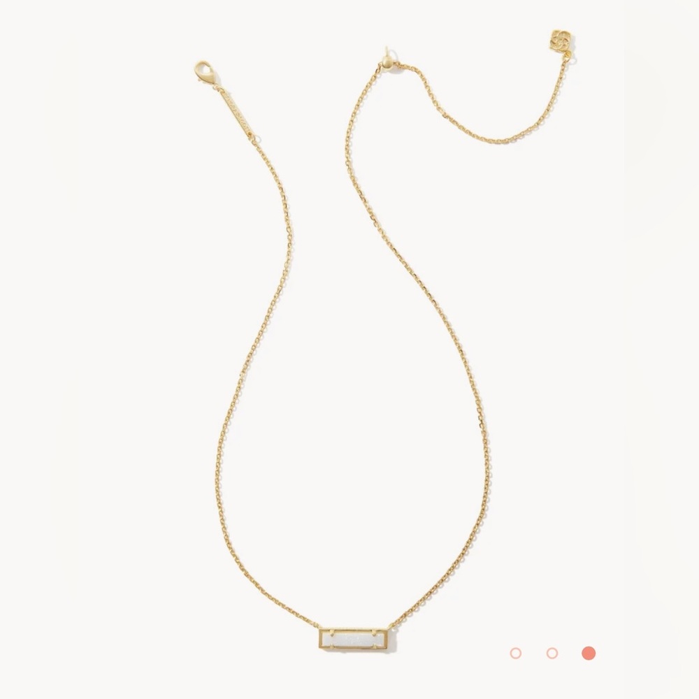 Kendra Scott Leanor Gold Pendant Necklace Iridescent Drusy
